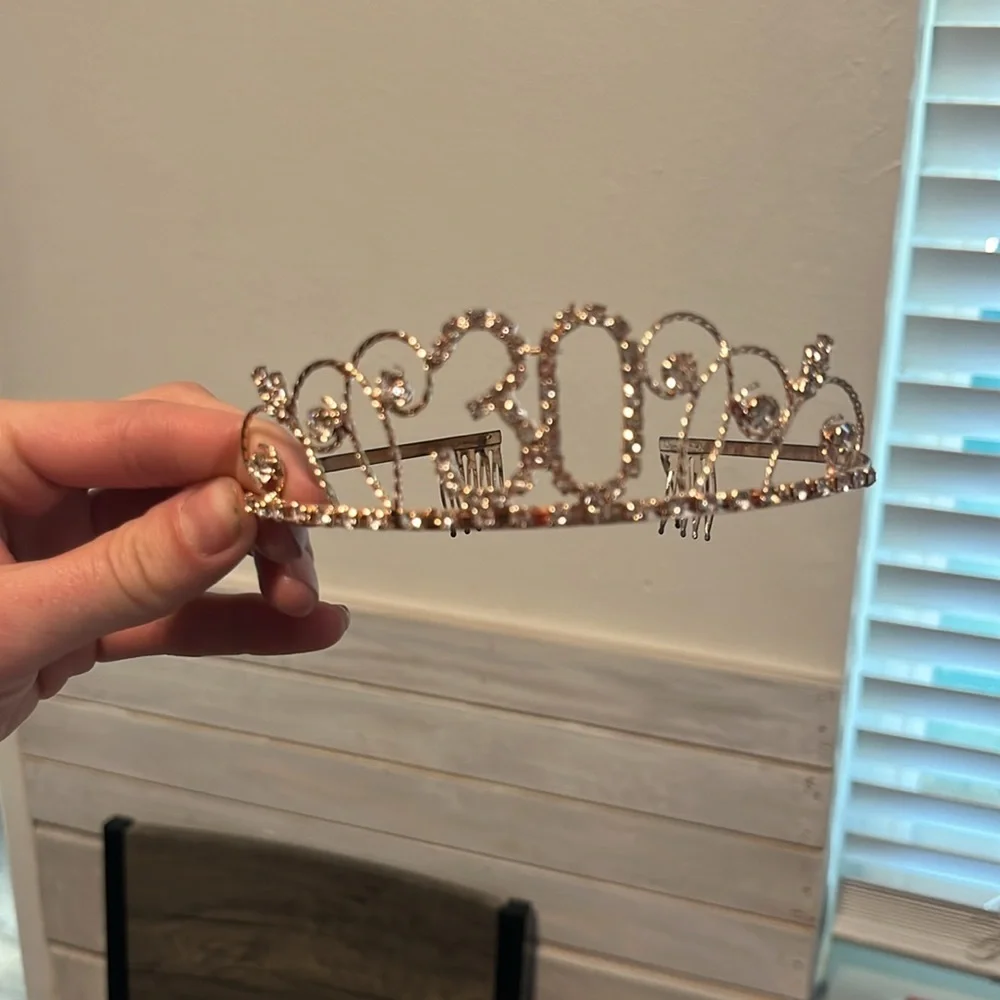 30th bday “talk thirty to me” sash with tiara